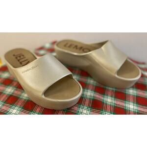 LEMON JELLY size 5.5-6 (36) Sunny Platform Sandals Slides Light Gold Portugal